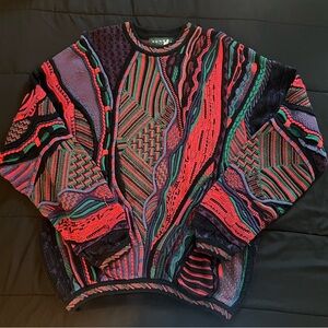 Vintage Tundra Canada Coogi Style 3D Textured Cotton Sweater Made in Canada